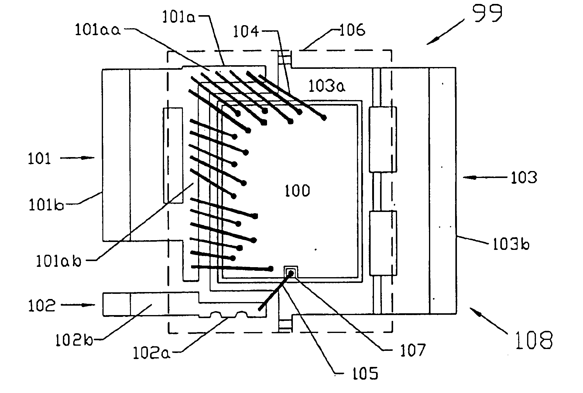 Integrated circuit package for semiconductor devices with improved electric resistance and inductance