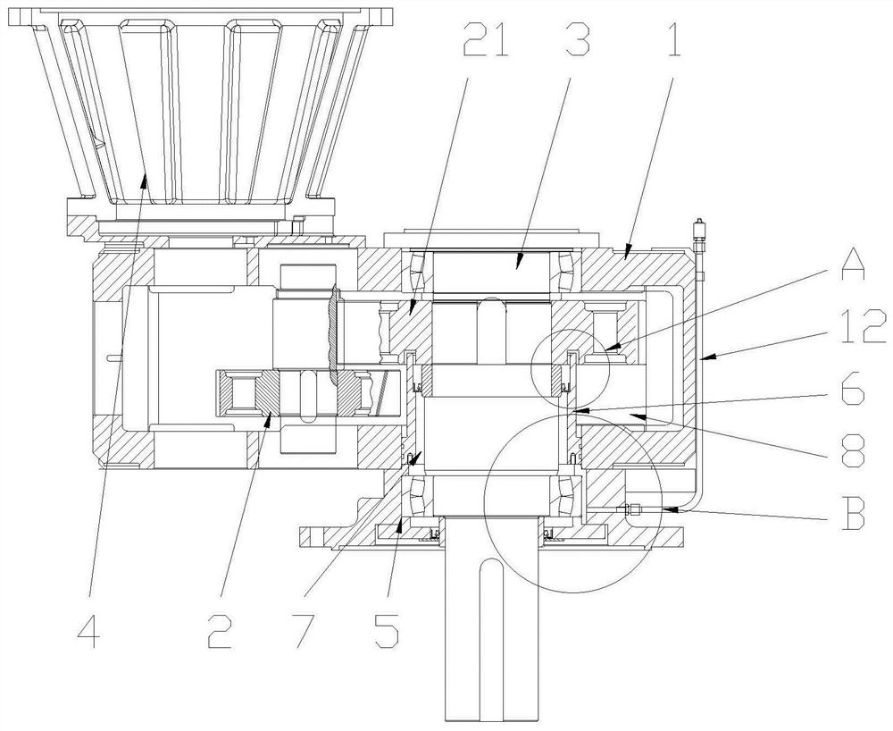 Compact speed reducer with independent lubrication sealing cavity