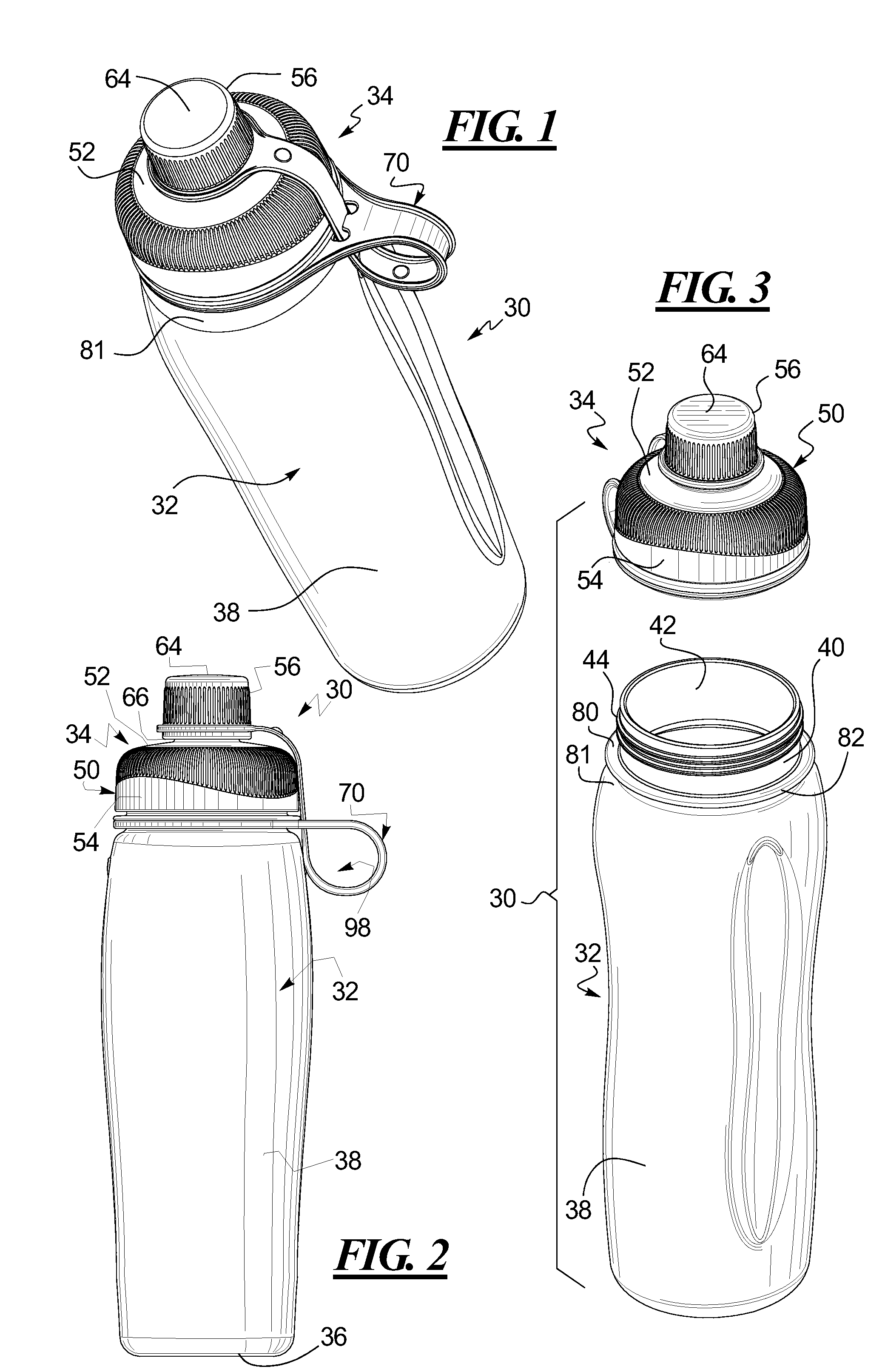 Container Cap with Tether