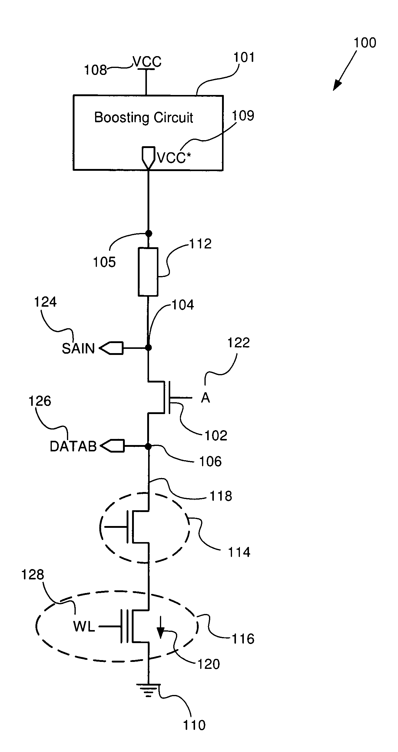 Circuit and technique for accurately sensing low voltage flash memory devices