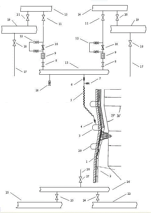 Soft-water cooling pipeline control method for blast furnace