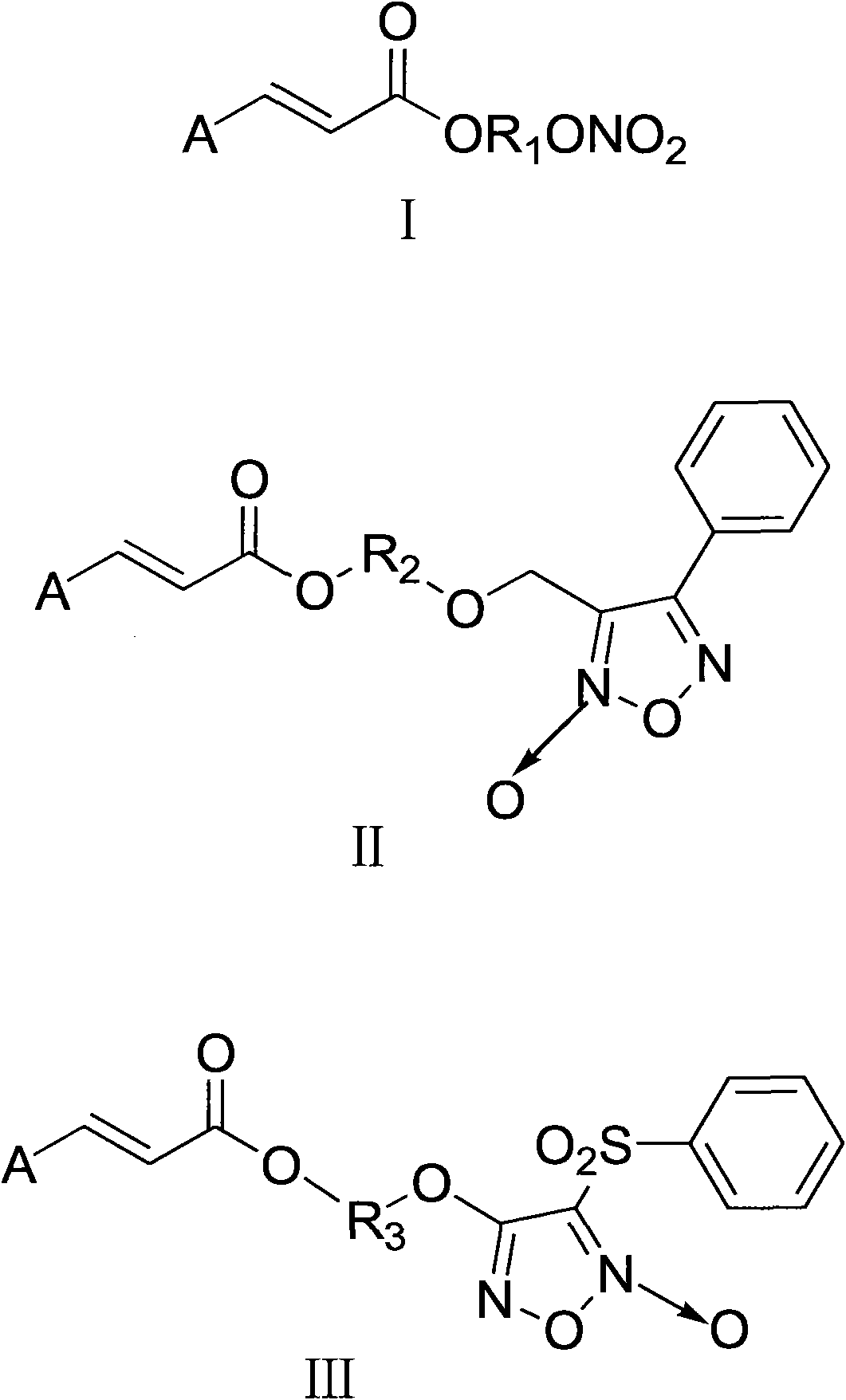 Aromatic acid pro-drug with nitrogen monoxide donor, and preparation method and application thereof