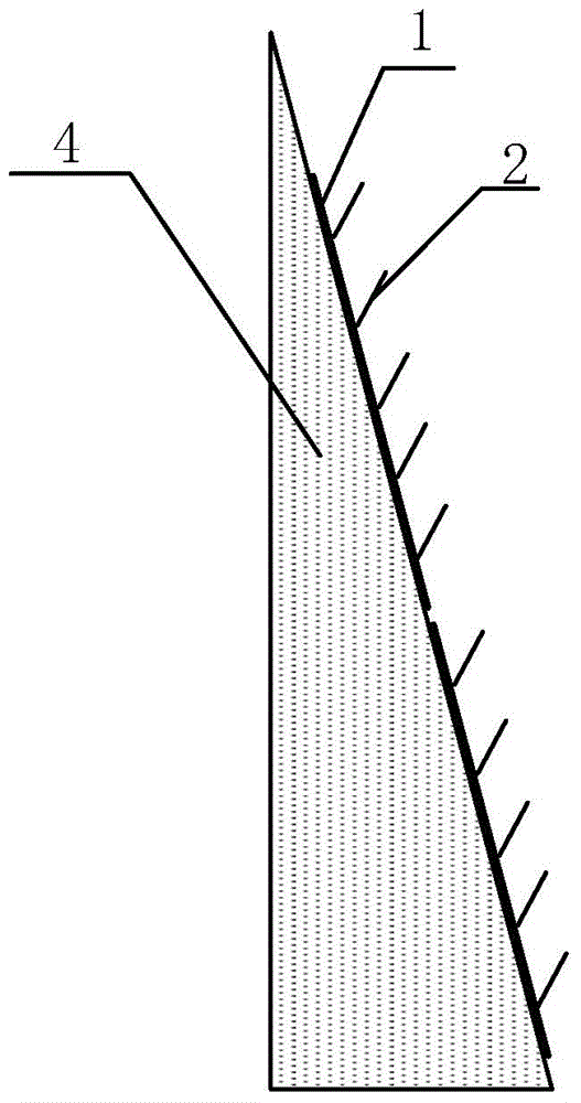 Protecting structure for big-gradient stone slope