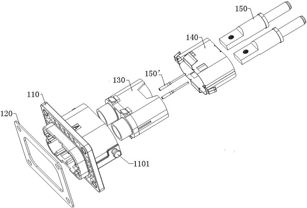 Handle-type high-voltage connector