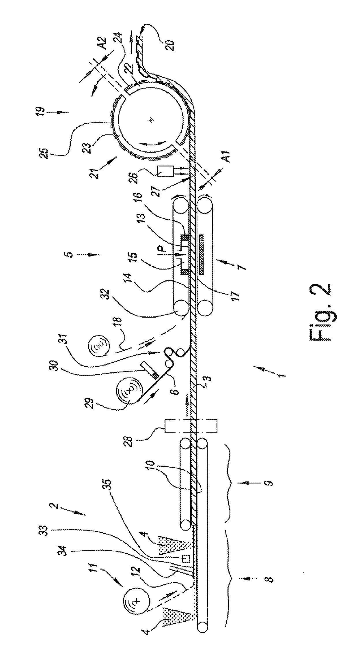 Method and installation for manufacturing a floor covering product and floor covering product obtained hereby