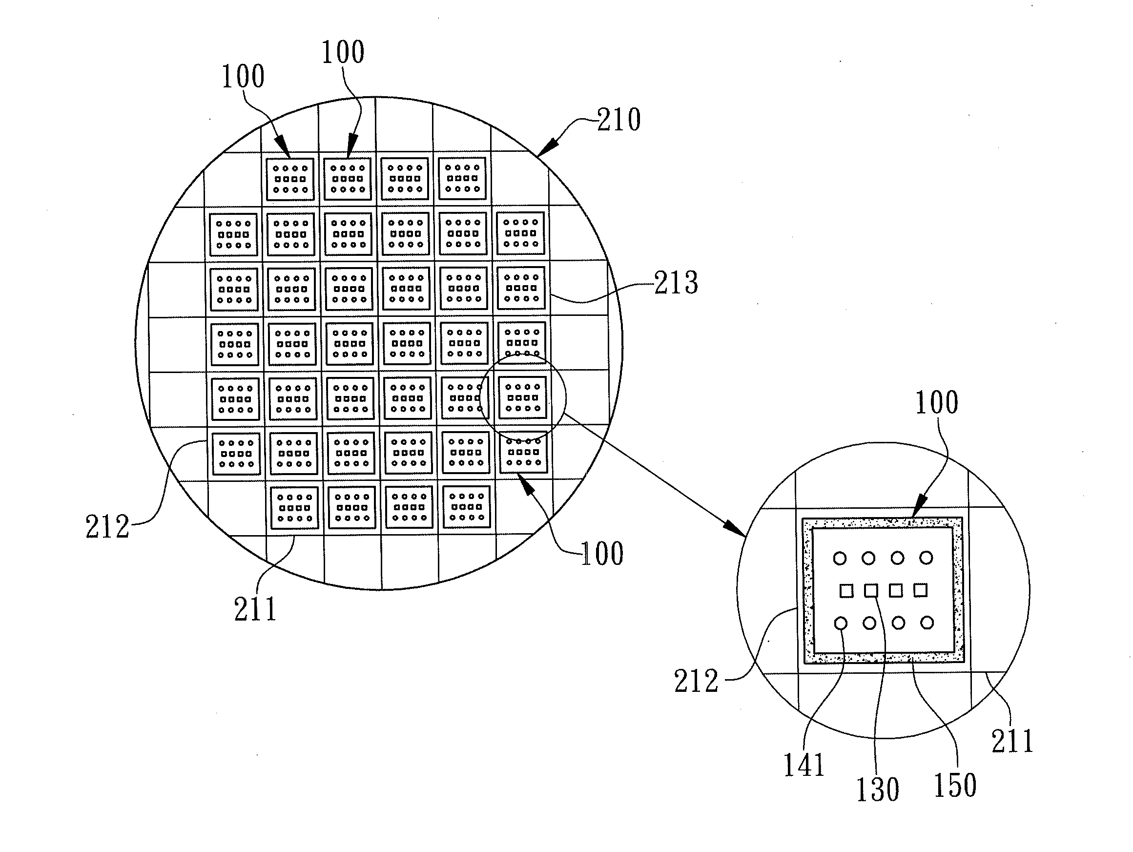 Method for wafer-level testing diced multi-chip stacked packages