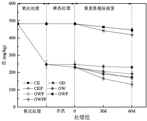 Method and device for utilizing persulfate oxidation and ryegrass to restore polluted wetland soil