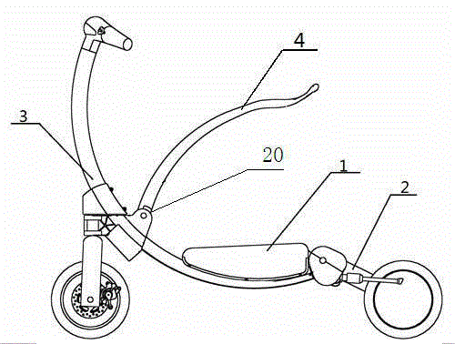 Draw-thrust type folding electric bicycle