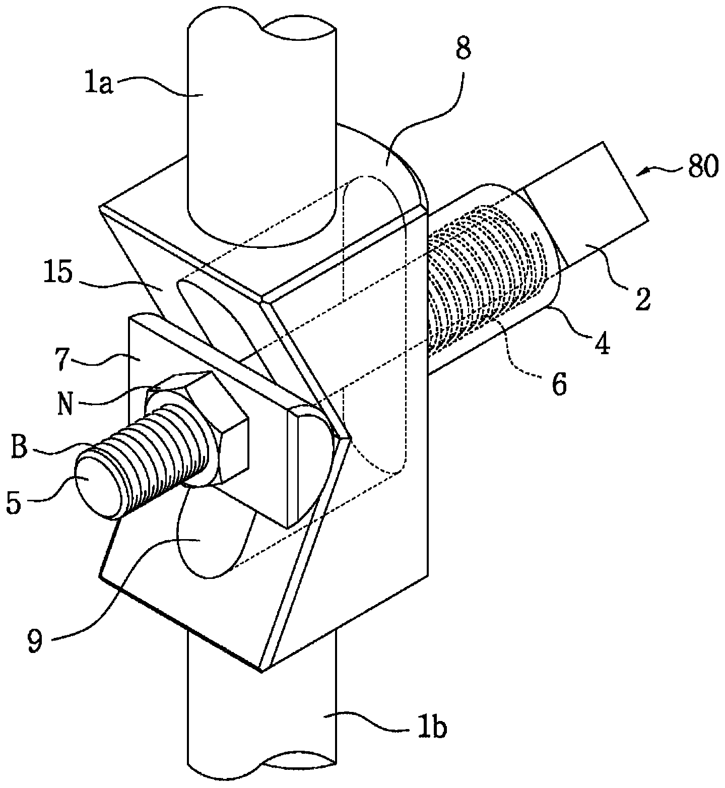 Closed force transmission device and safety door lock using same