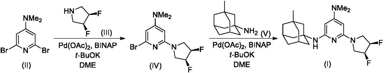 Methyl adamantane and dimethylamine pyridine structure derivative, preparation method and application thereof