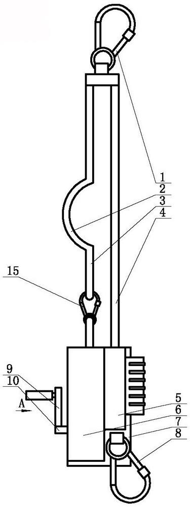 Portable high-voltage transmission line falling self-rescue device