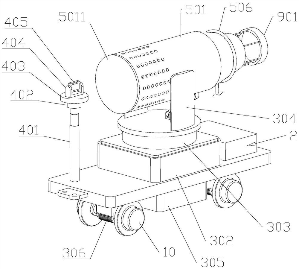 Spray type dust removal device for building construction