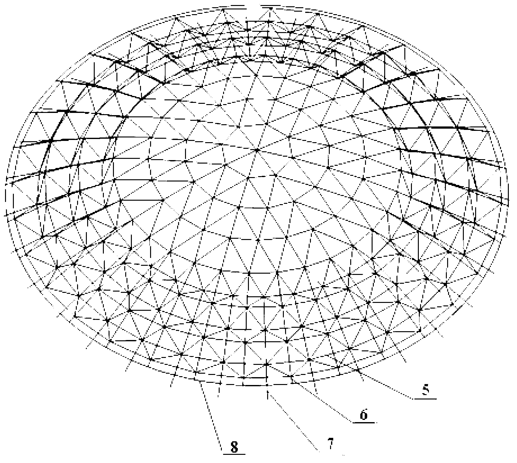 Partial double-layer spherical reticulated shell storage tank vault structure