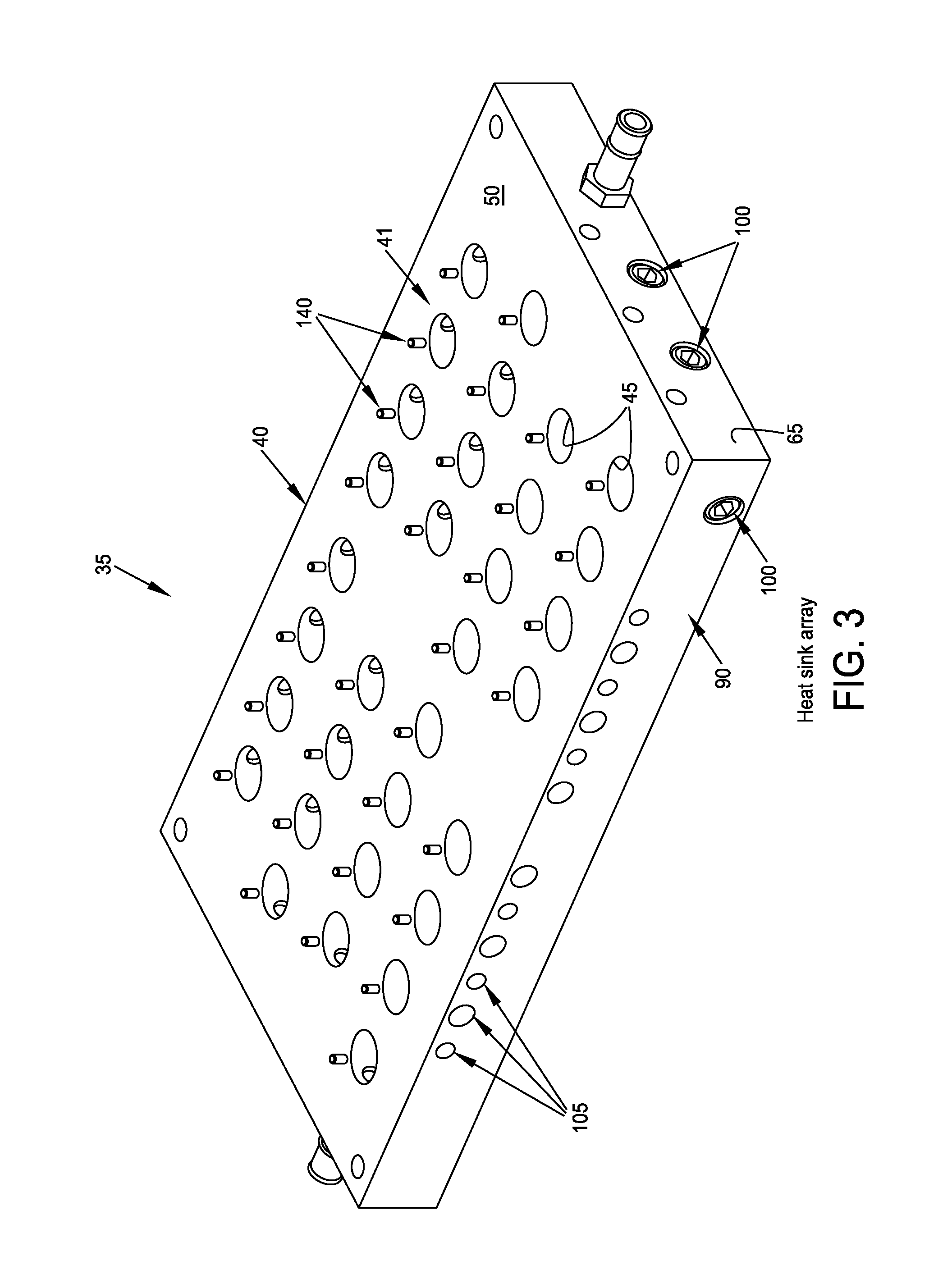Heat sink for optical module array assembly