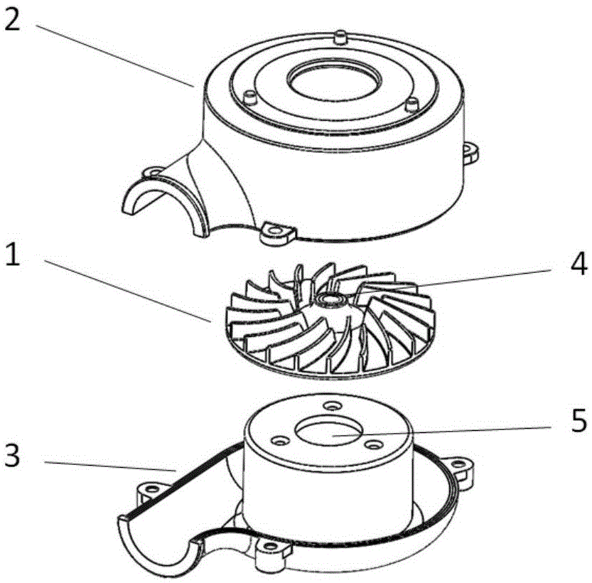 Small low-noise centrifugal fan and breathing machine comprising same