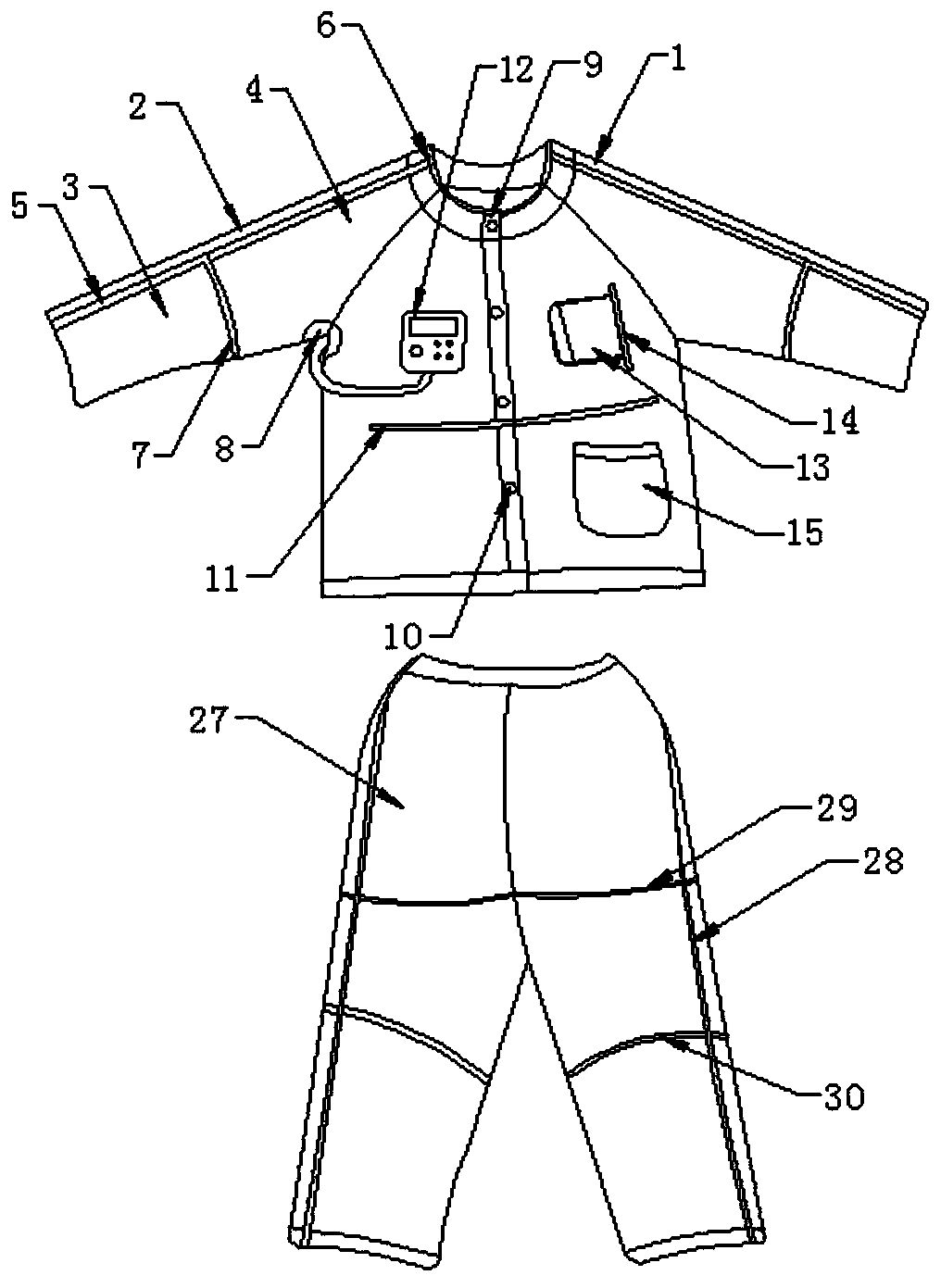 Point control cooling medical suit capable of being detached locally