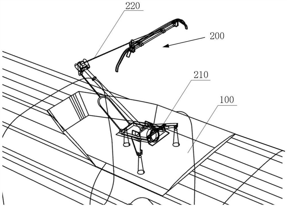 Pantograph sinking platform coating structure