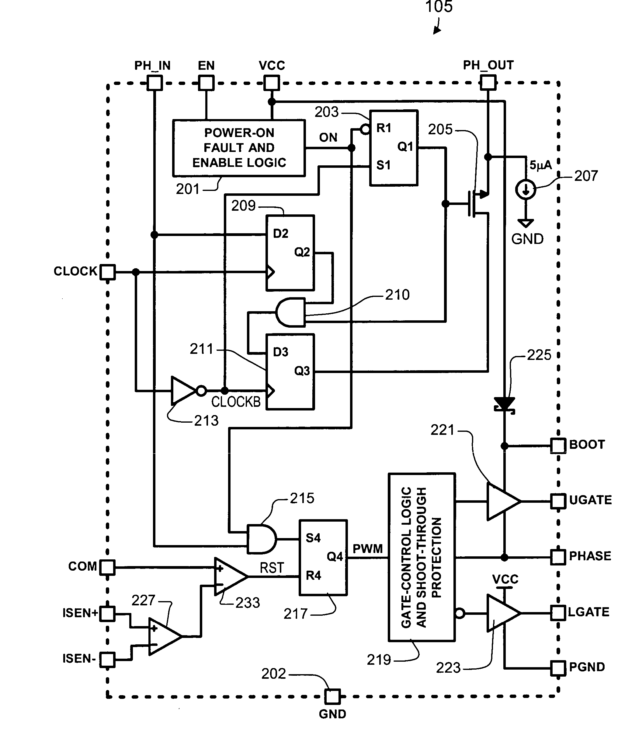 Clocked cascading current-mode regulator with high noise immunity and arbitrary phase count