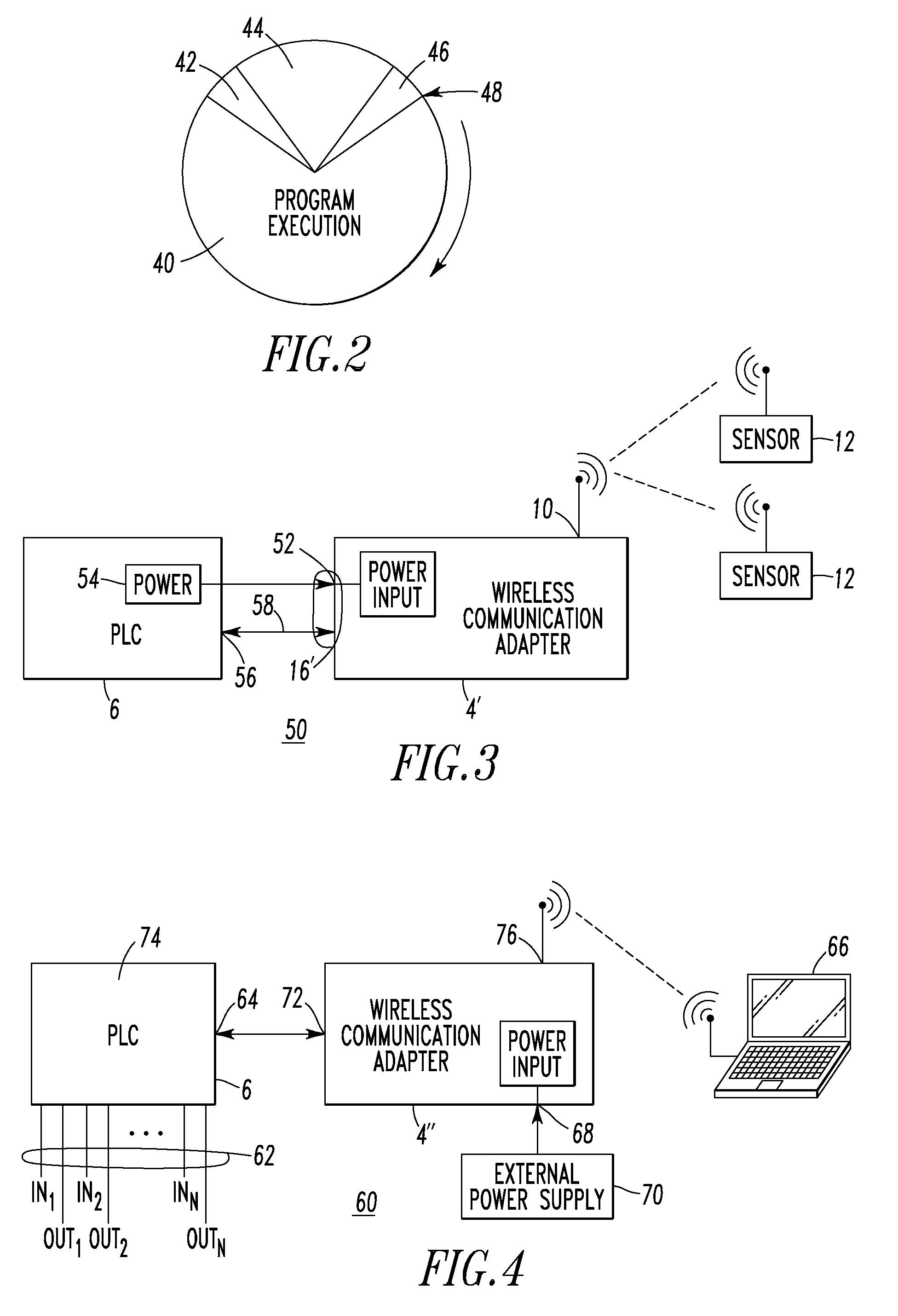 Wireless communication adapter for a programmable logic controller and programmable logic controller system including the same