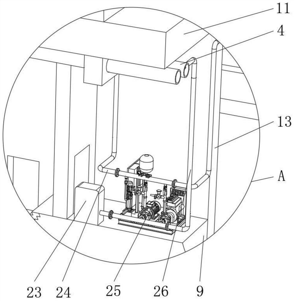 Tunnel fire-fighting structure based on municipal water supply