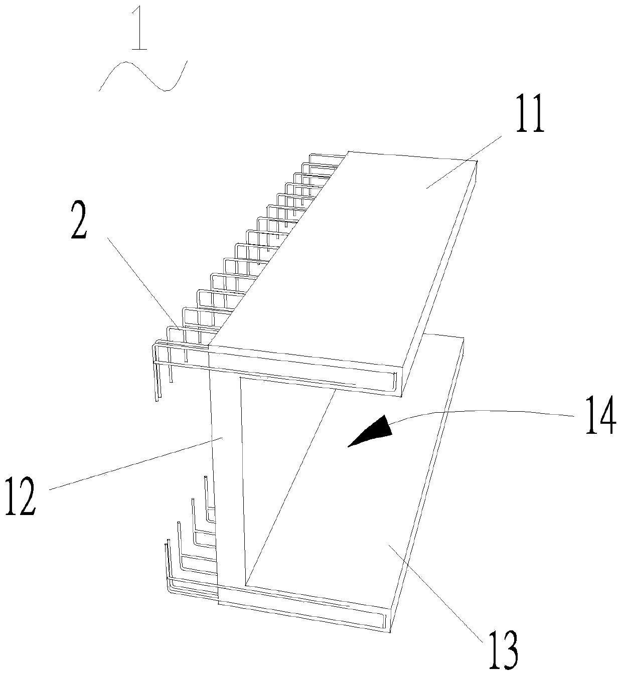 Prefabricated bay window unit components, prefabricated bay window and construction method