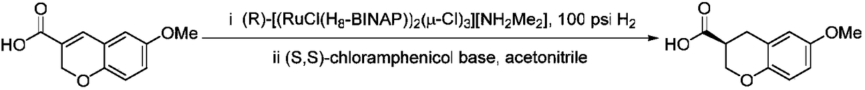 Preparation method of optical pure (S)-6-metoxybenzene dihydropyran-3-carboxylic acid