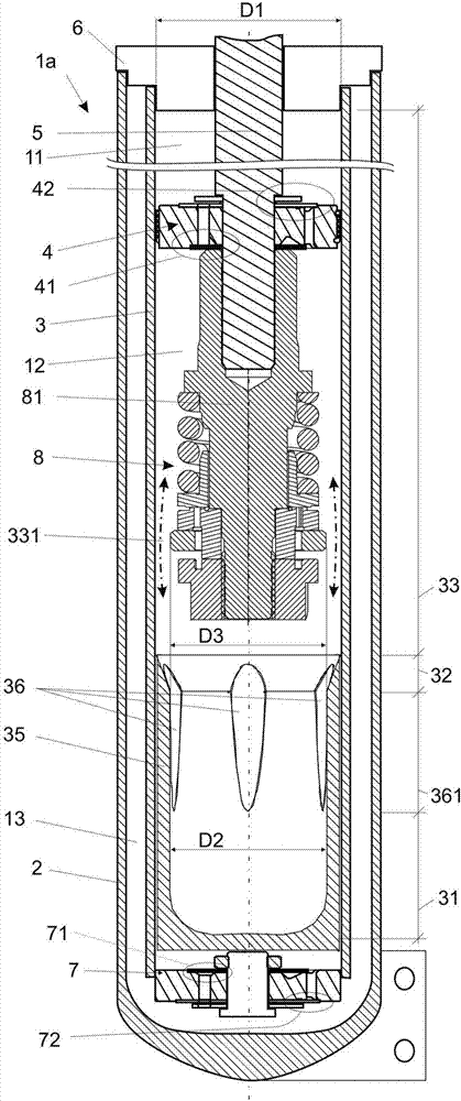 Hydraulic damper with hydraulic stop