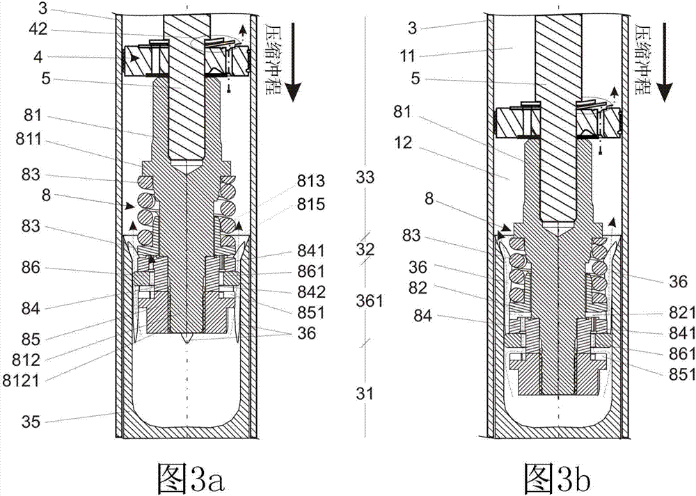 Hydraulic damper with hydraulic stop