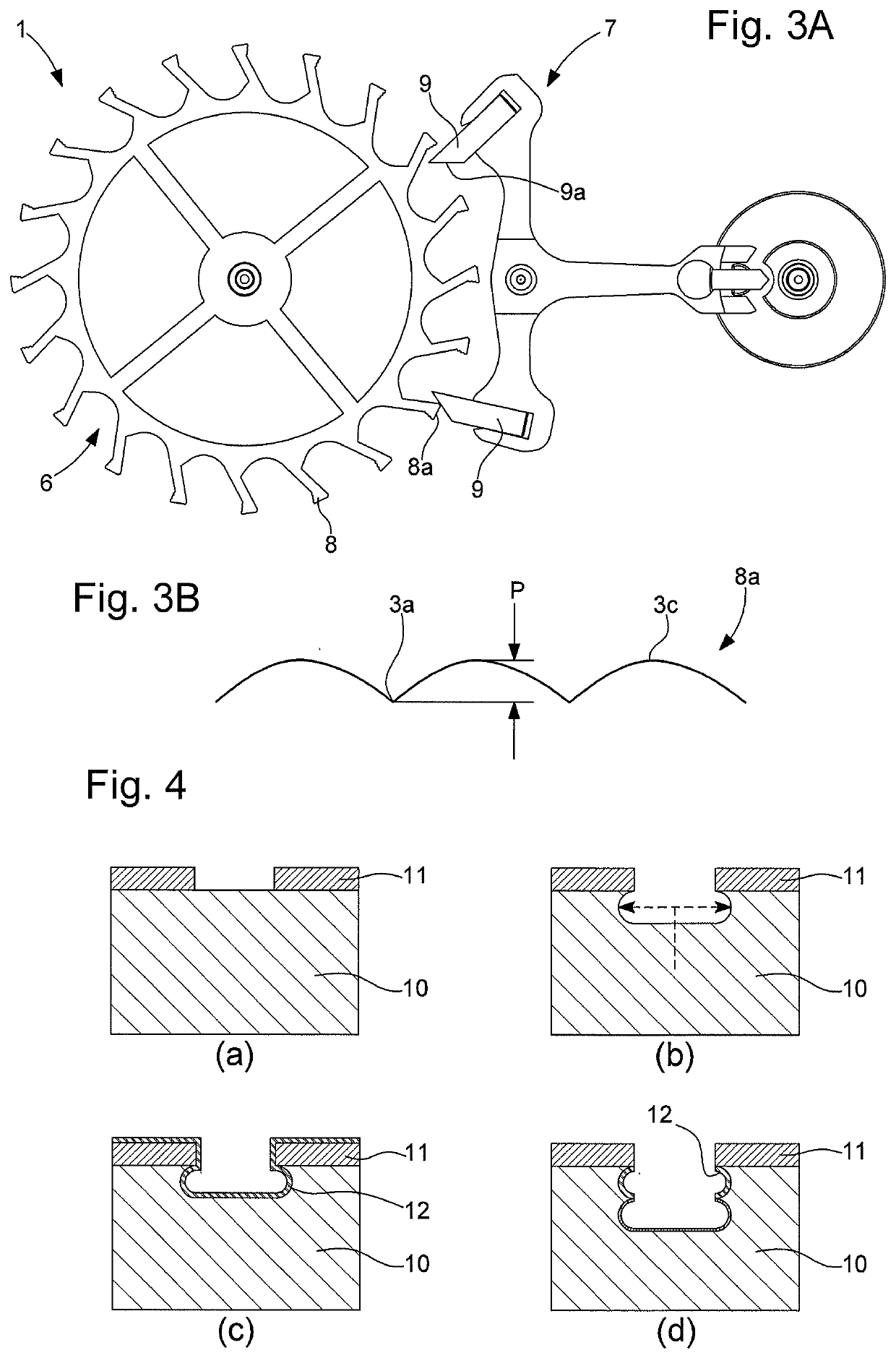 Component especially for horology with surface topology and method for manufacturing the same