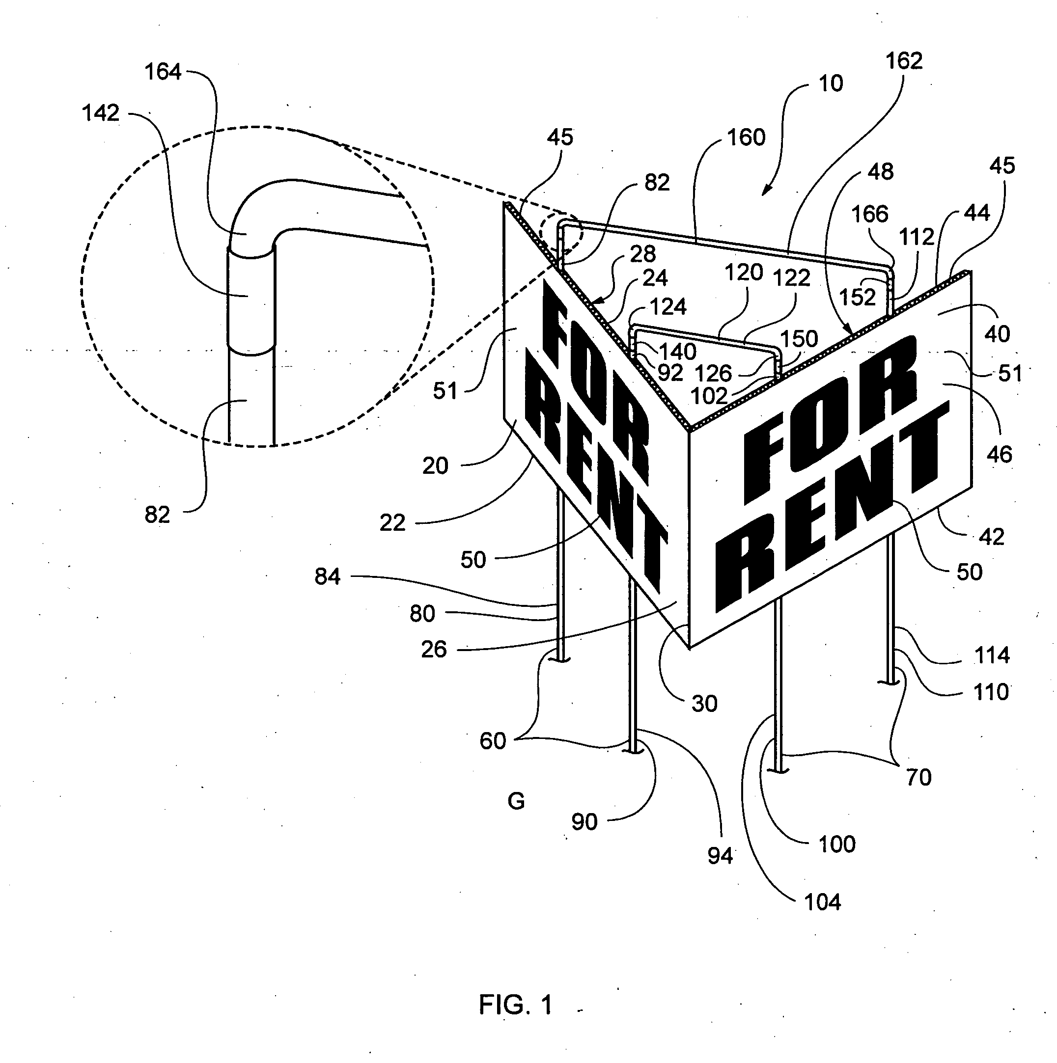 Outdoor display sign and method of use thereof