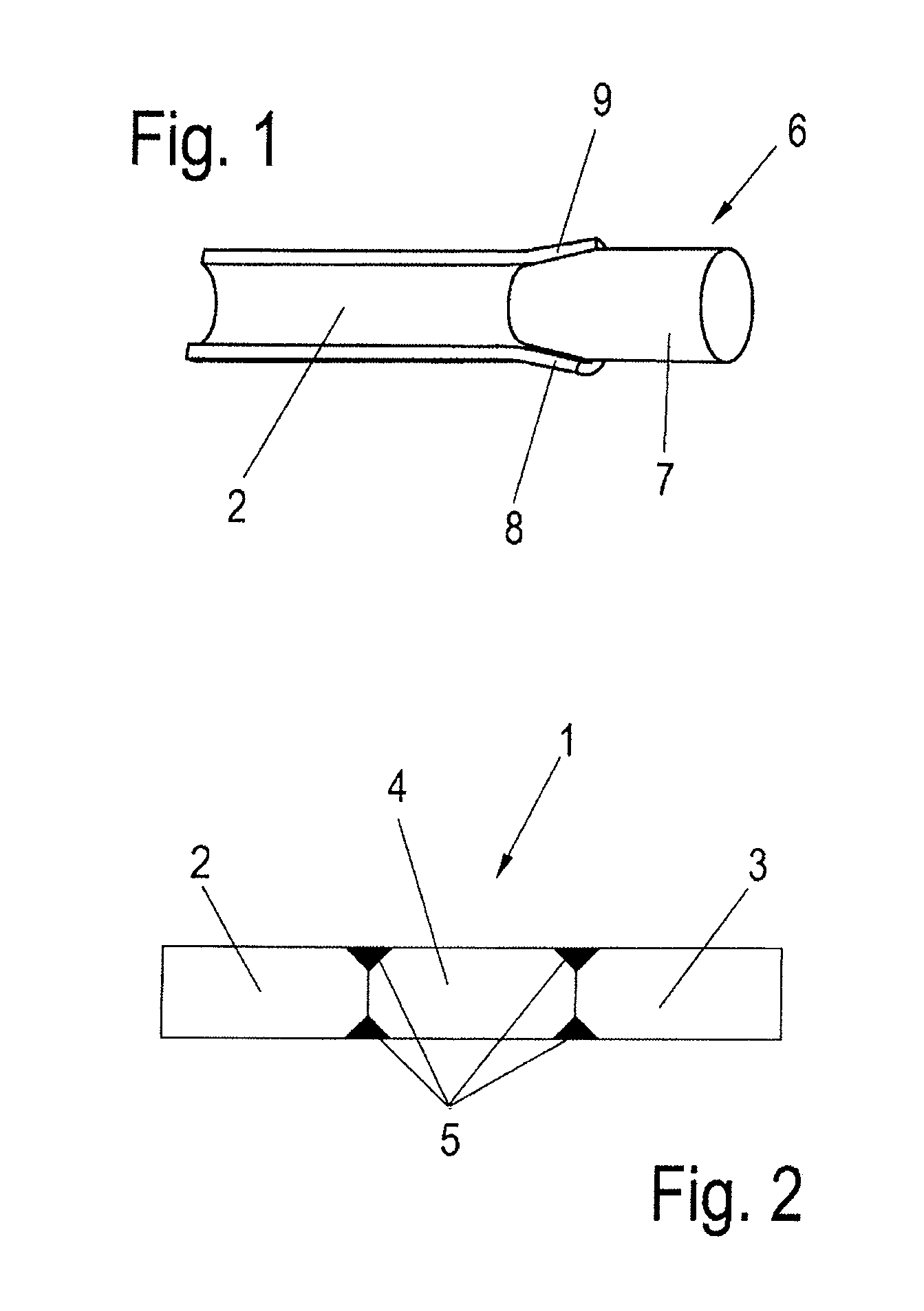 Process for connecting a tube stabilizer part of a divided tube stabilizer having an intermediate element, and a tube stabilizer