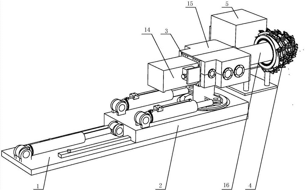 Cutting test bench for cutting head of heading machine