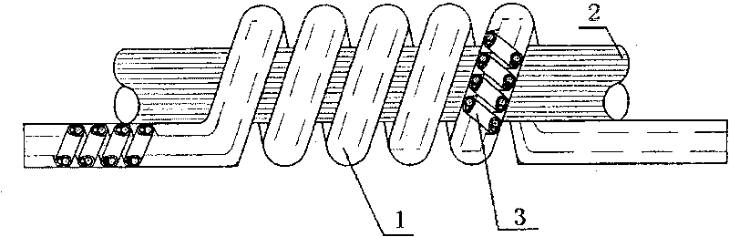 Left, right, left three-section type spiral winding method and structure of energy-saving filament