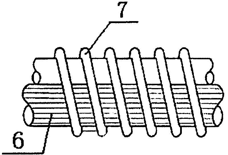Left, right, left three-section type spiral winding method and structure of energy-saving filament