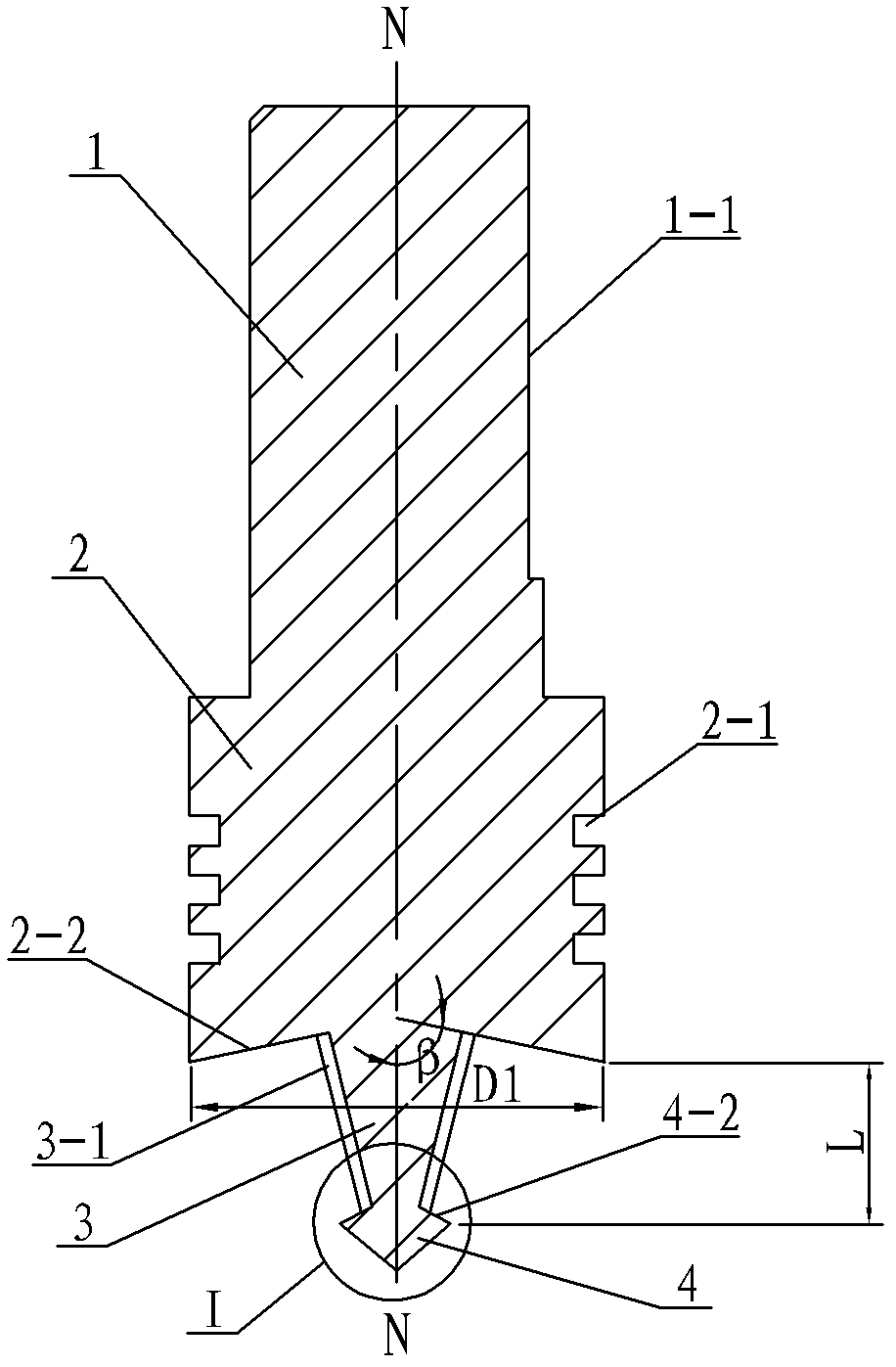 Soldering set for agitating friction welding with adjustable inclined angle and concave-top and convex-bottom type shaft shoulder and method thereof