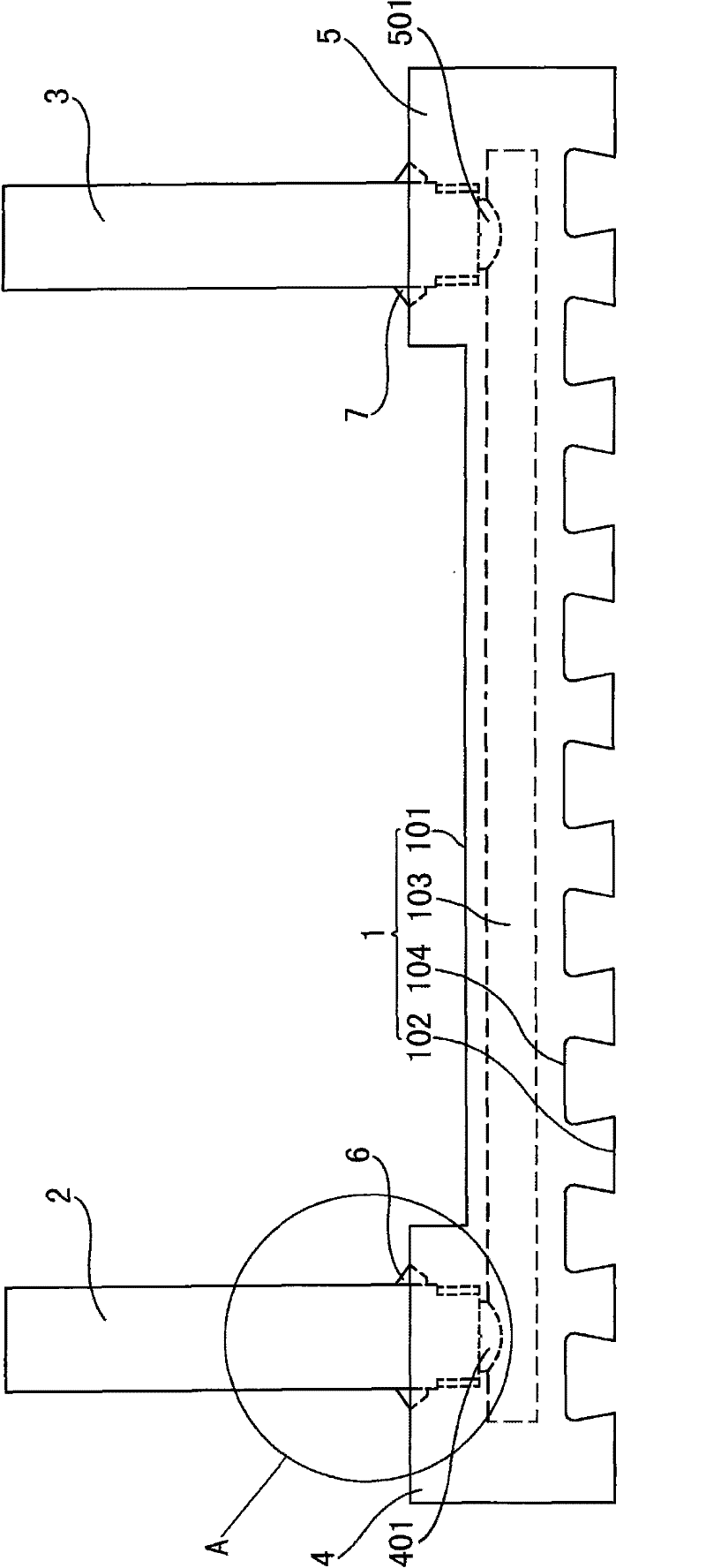 Copper cooling wall with reinforced piping structure