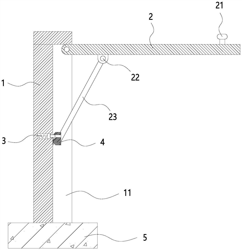 Barrier-free turnover type safety grabbing rod for toilet