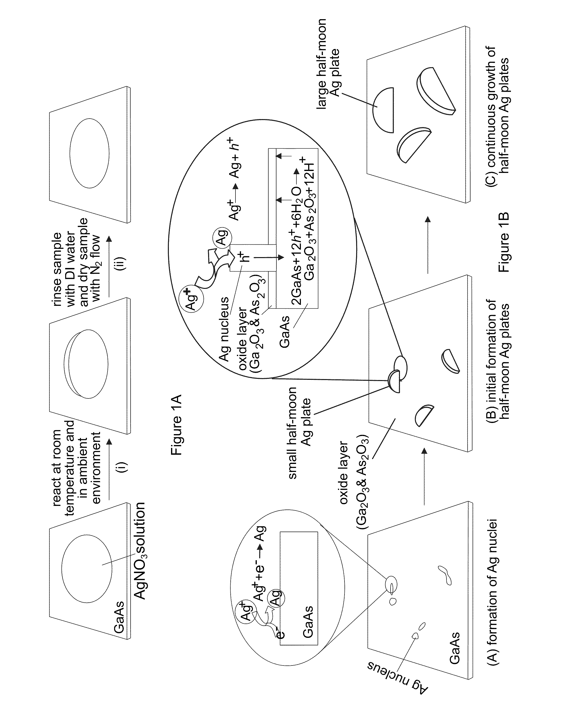 Direct growth of metal nanoplates on semiconductor substrates