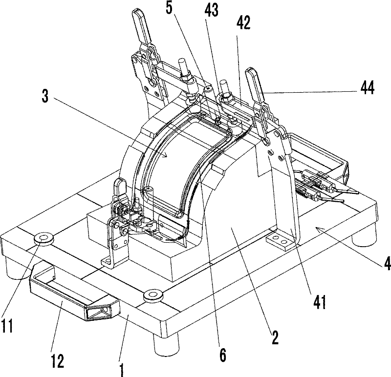 Detection tool for detecting automobile steering post reinforced support frame