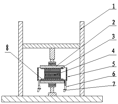 Electrode group pressure and acid absorption quantity measurement method for absorptive glass mat (AGM) lead-acid storage battery