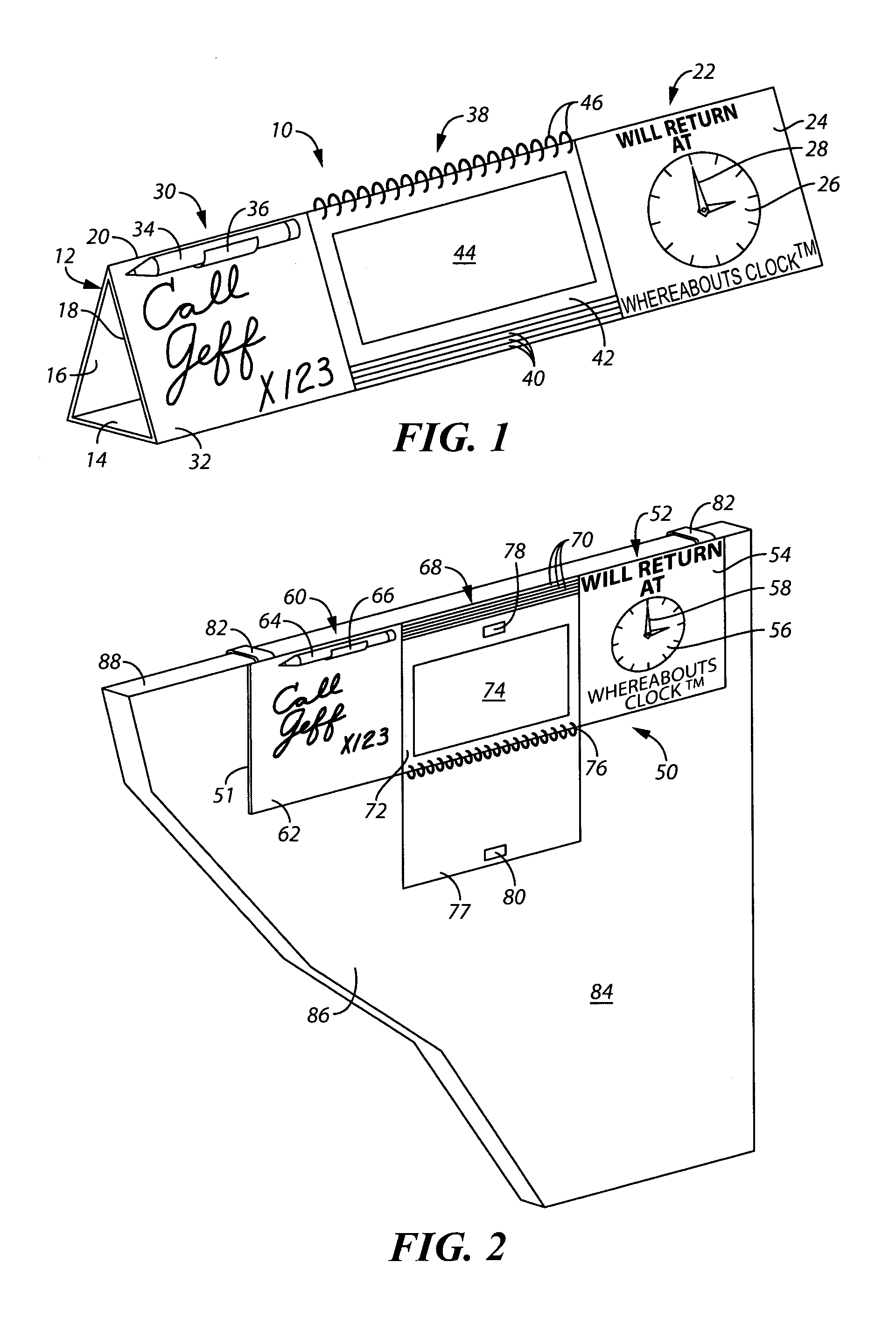 Display apparatus for visually communicating information pertaining to a worker's whereabouts