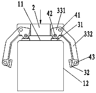 Self-floating type clamp iron for limiting core assembly pouring device