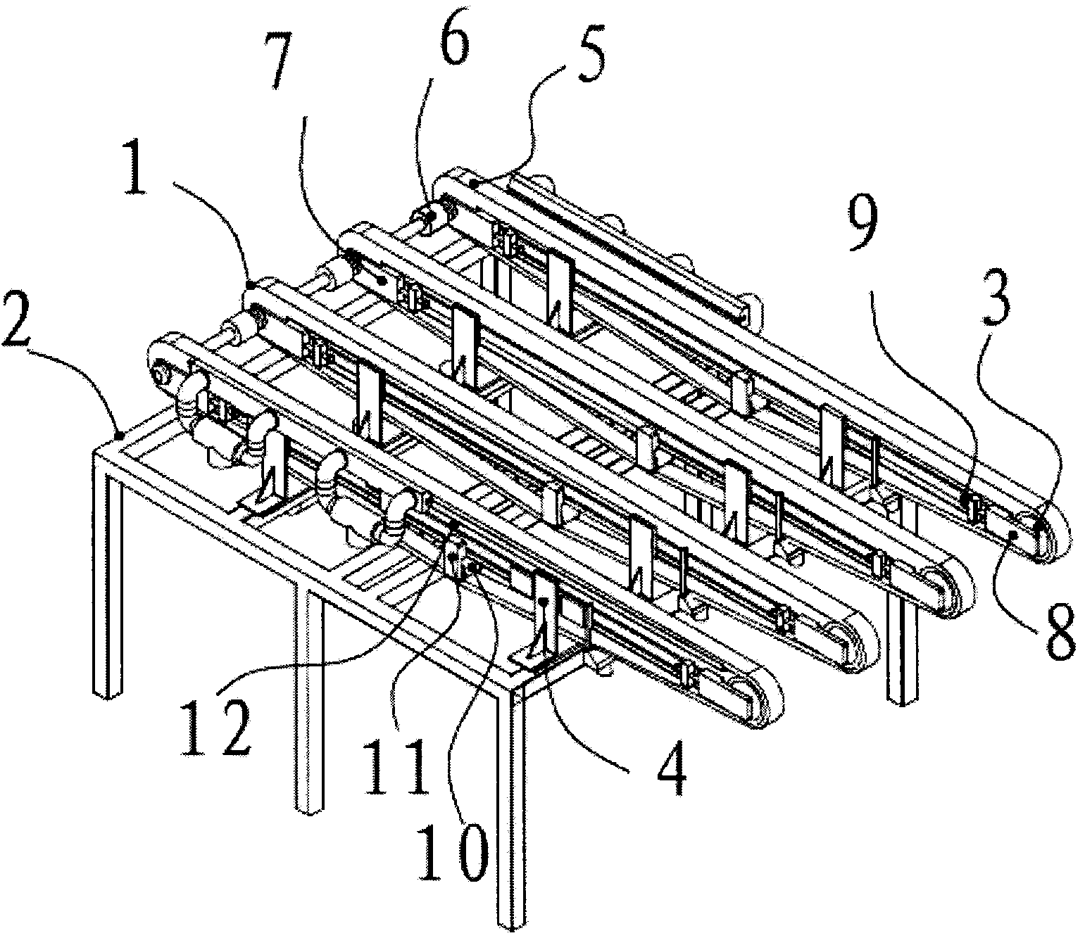 Synchronous wheel conveying mechanism