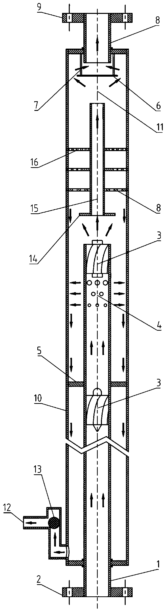 Active liquid level control gas-liquid separator by using gravity ball