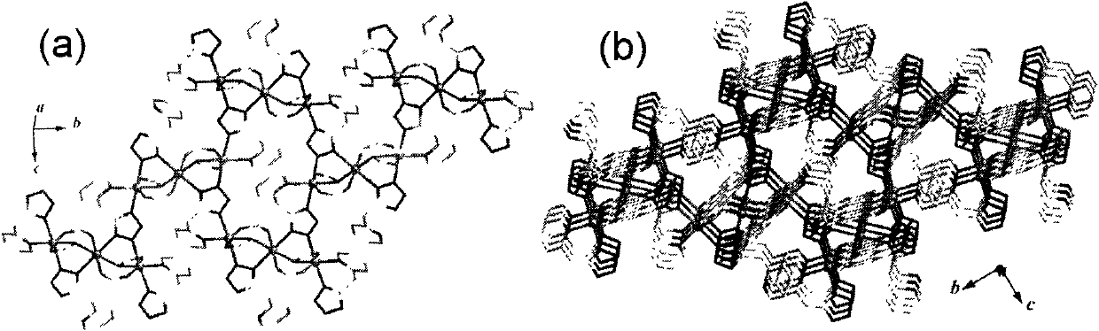 Manganese (II) complex containing 2-(1H-tetrazole-5-methyl) pyridine and 5-nitroisophthalic acid mixed ligand and preparation method and application of manganese (II) complex