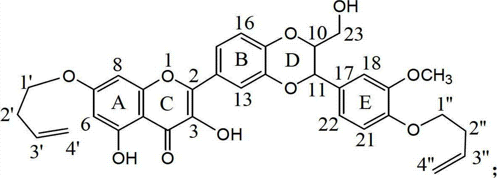 7 and 20 dehydro-silybin dialky ether and preparation method and medicine use thereof