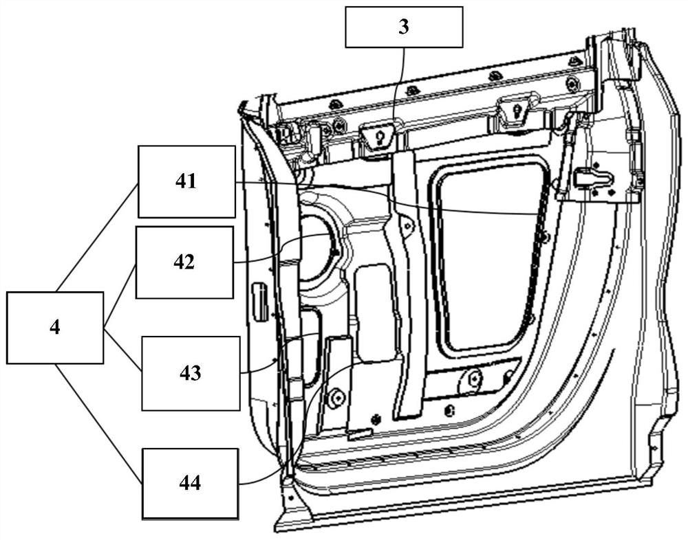 Static rigidity reinforcing structure of metal plate in vehicle door