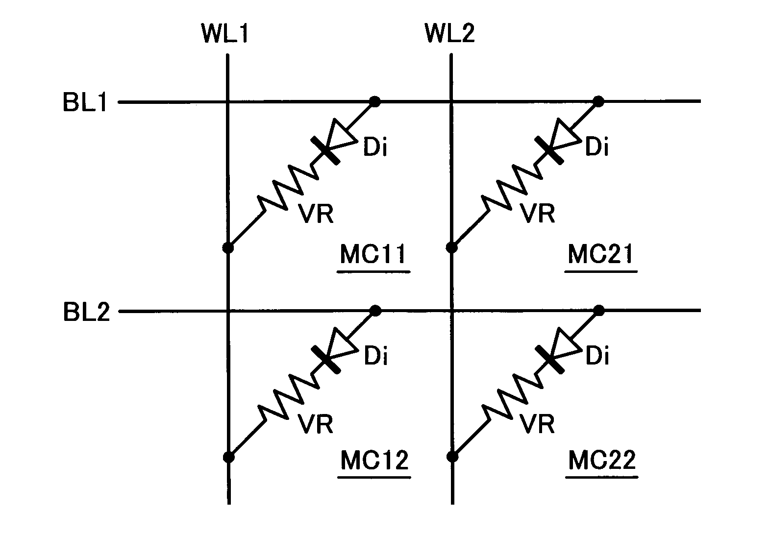 Resistance-changing memory device