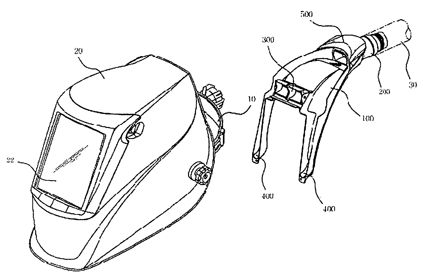 Air supplying device for welding mask