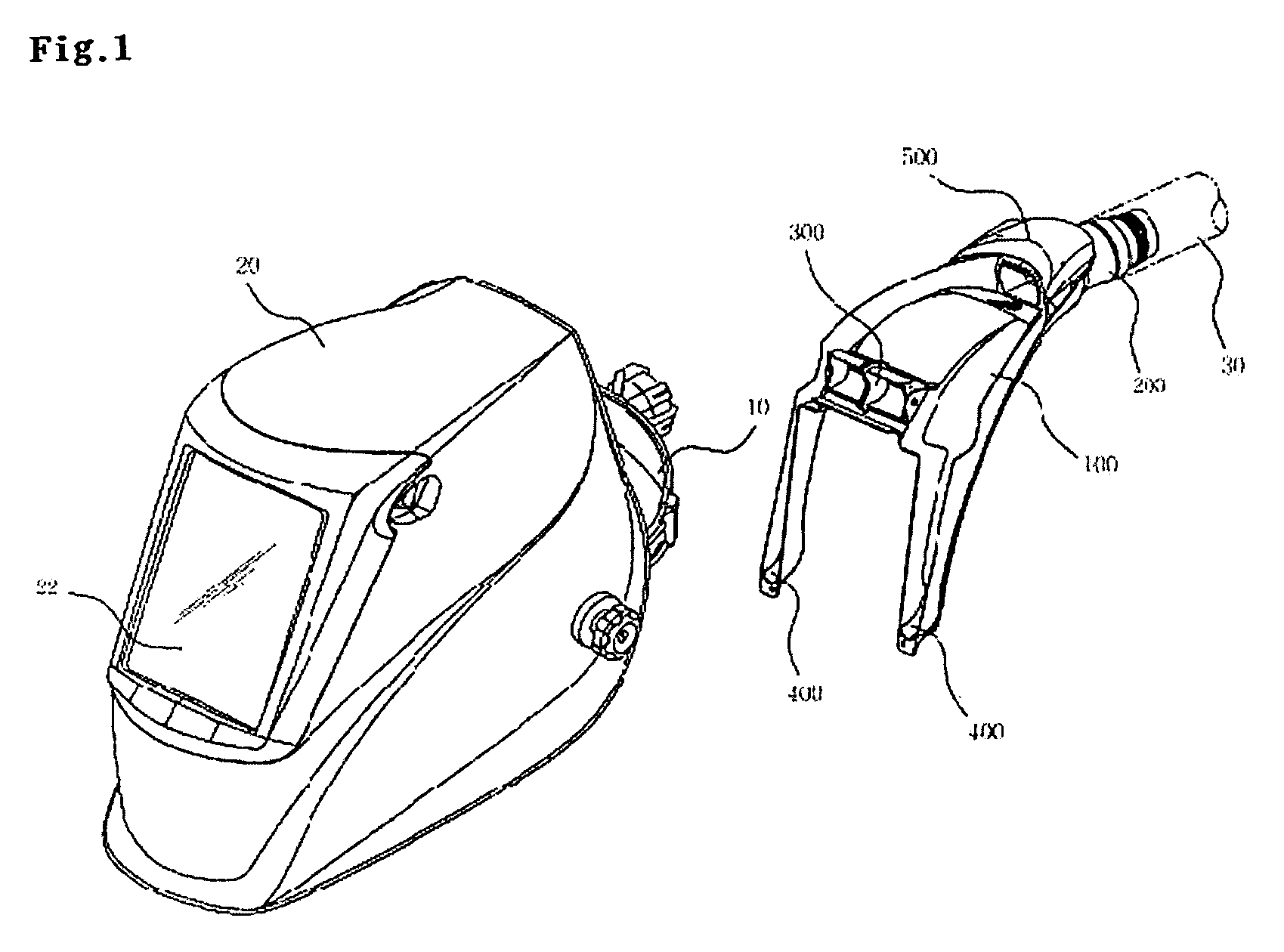 Air supplying device for welding mask